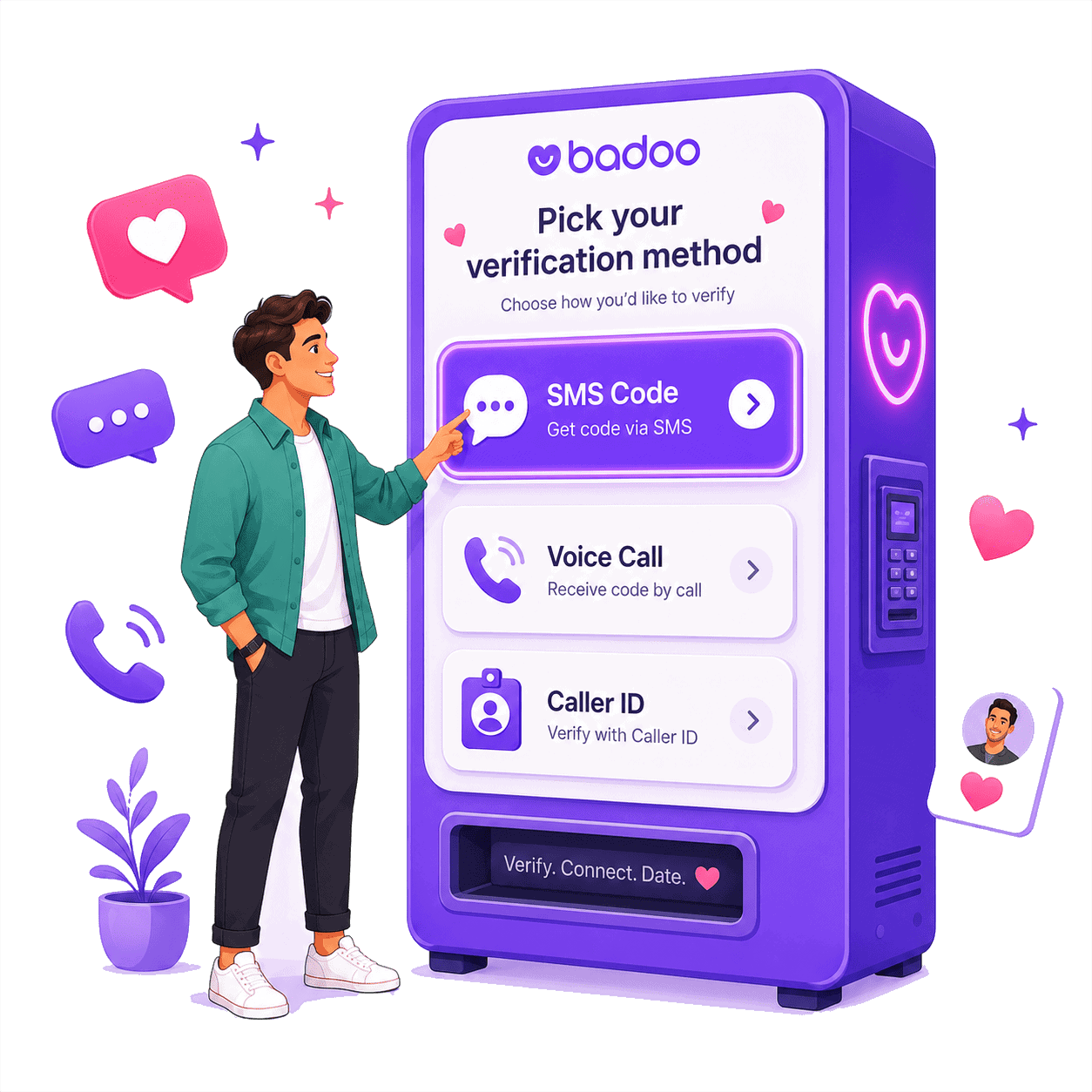 Bumble SMS & Call Verification Number 1. Choose Badoo SMS Verification Method